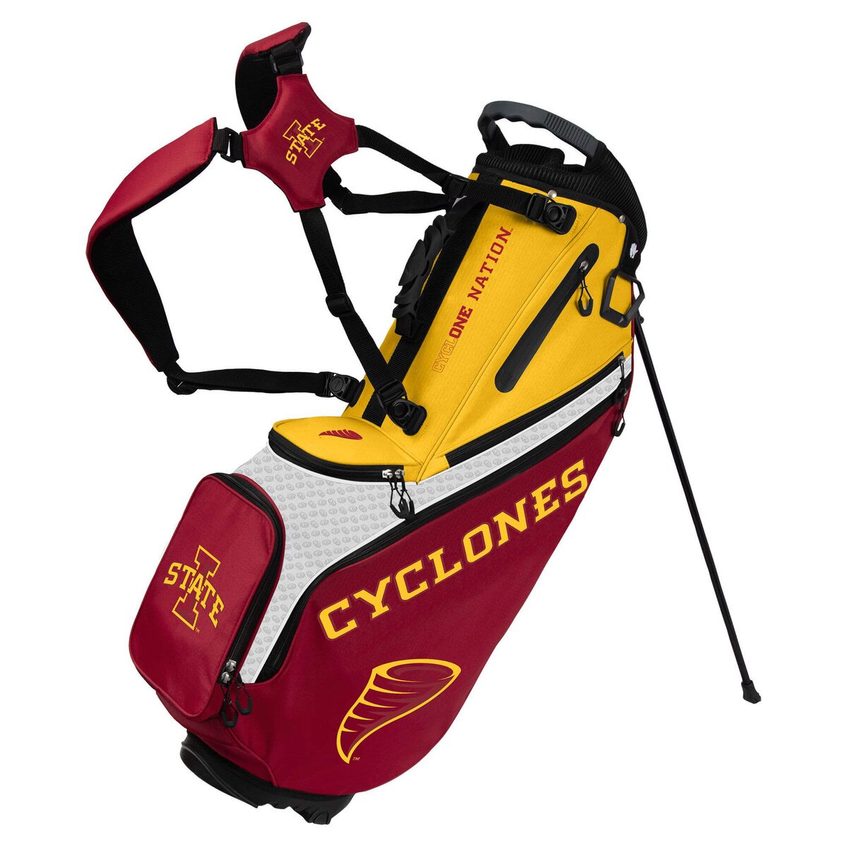 I-State Cyclones Cardinal & Gold Back Nine Stand Golf Bag